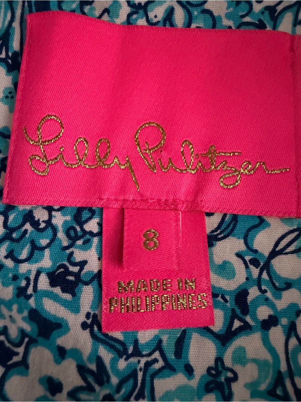 Lilly Pulitzer Guliana Stretch Shift Dress Blooming Together Blue White *No Belt - Picture 7 of 10